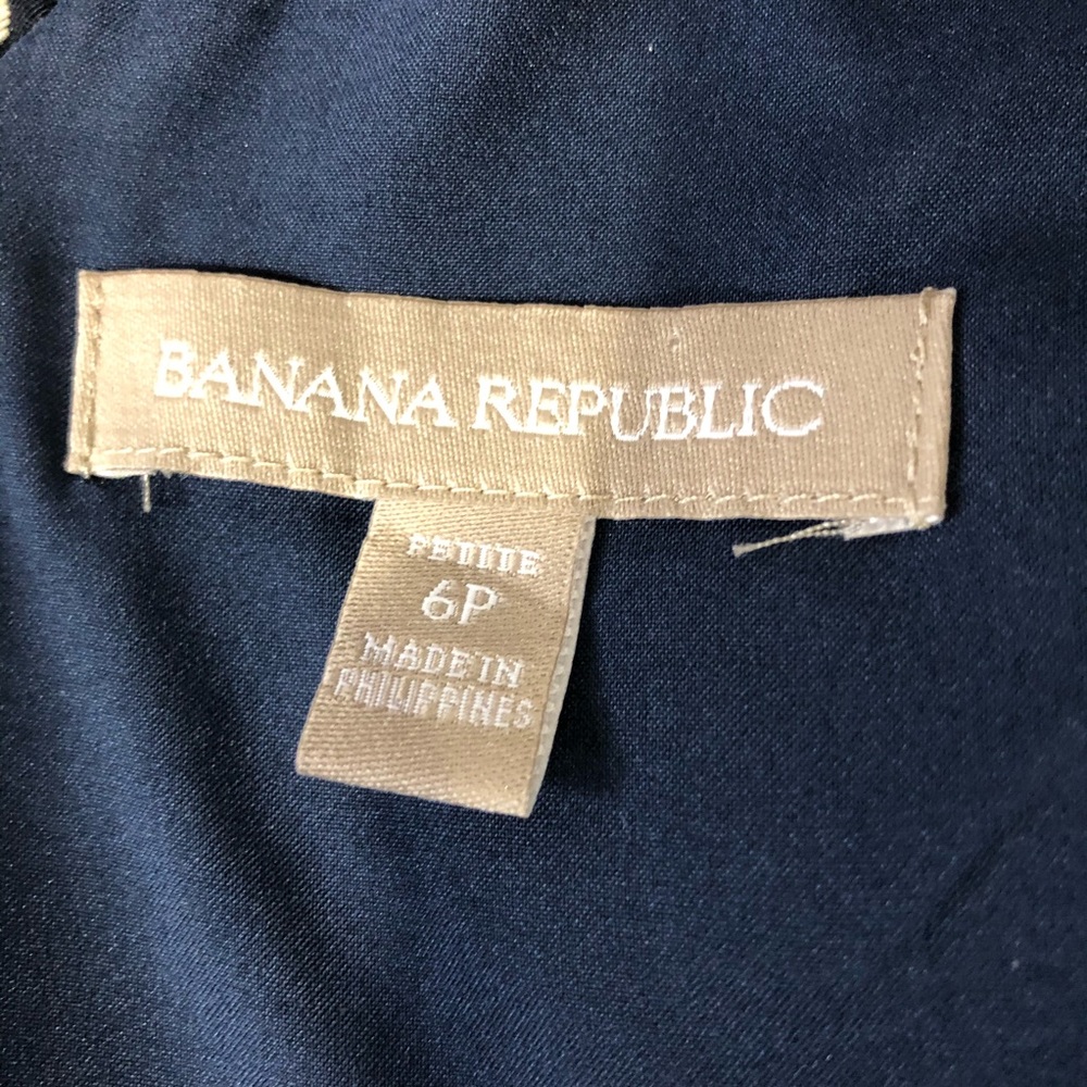 Banana Republic Sleeveless Navy Polka Dot Dress - Picture 8 of 8
